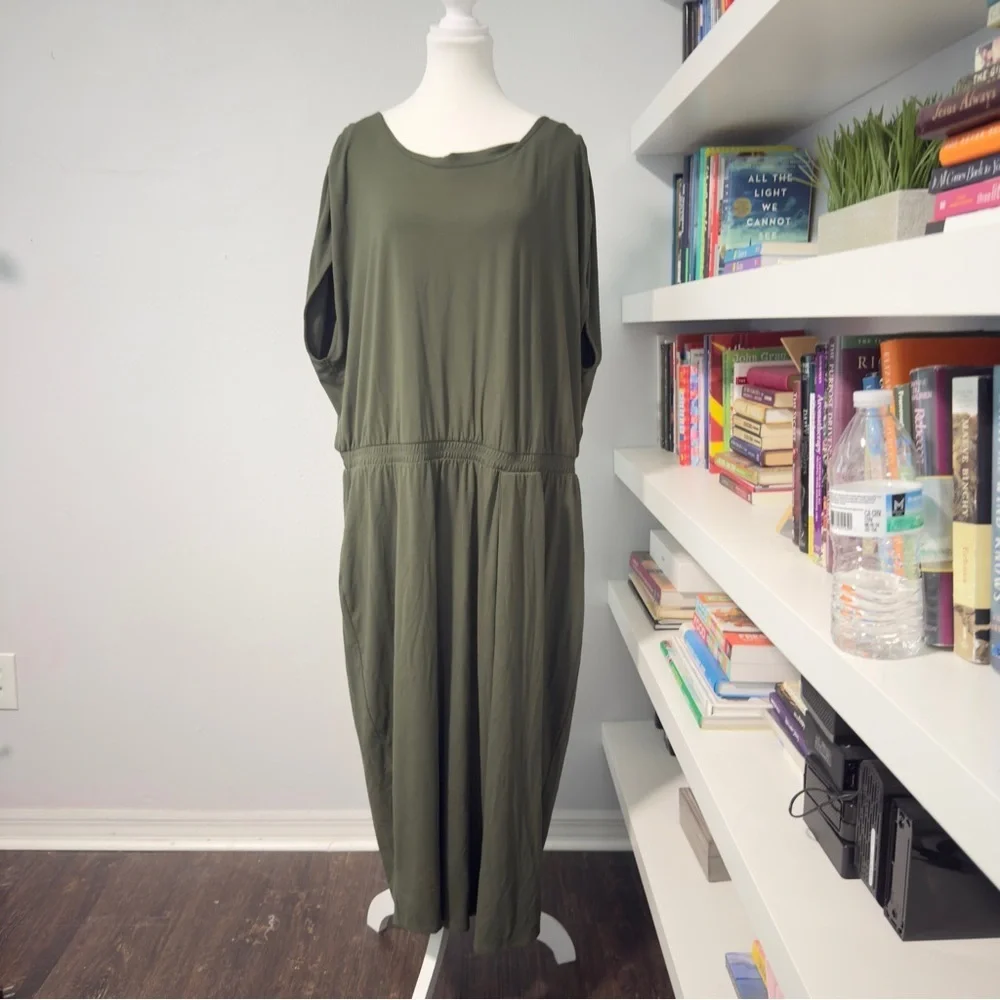 Universal Standard Olive Green Casual Dolman Sleeve Dress - Picture 1 of 11